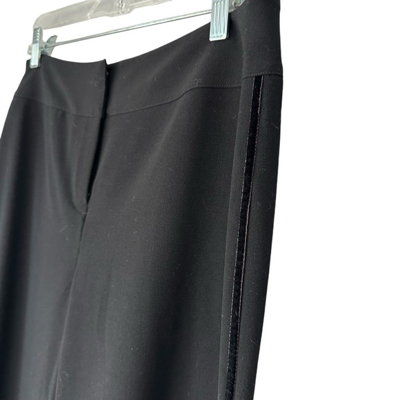 Max Studio Black Flat Front Tuxedo Pants, Velvet Side Stripe, size 8 - Picture 6 of 12